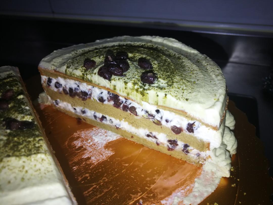 旋涡抹茶蜜豆蛋糕