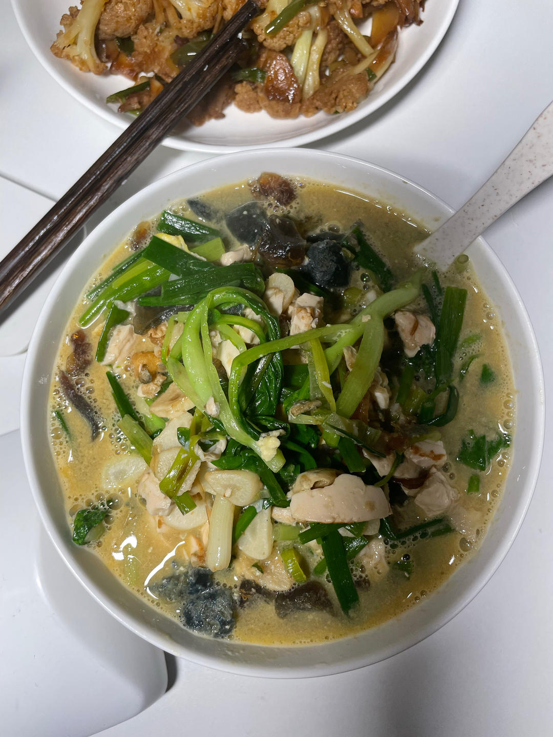 鲜掉眉毛的超快手素食上汤鸡毛菜