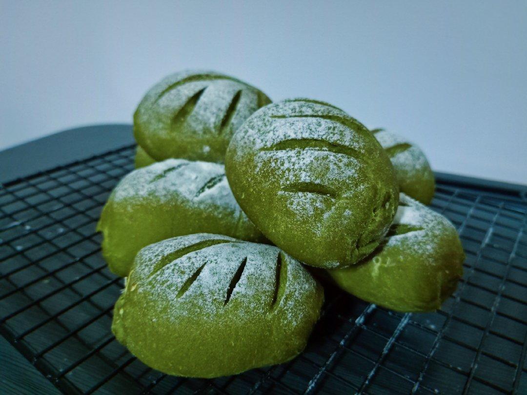 抹茶豆沙小面包（无油脂）