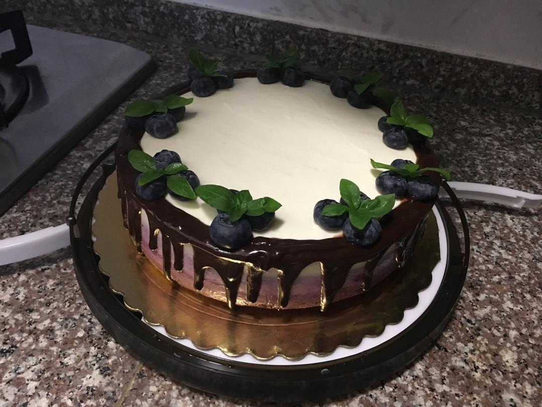 渐变蓝莓冻芝士蛋糕（免烤）