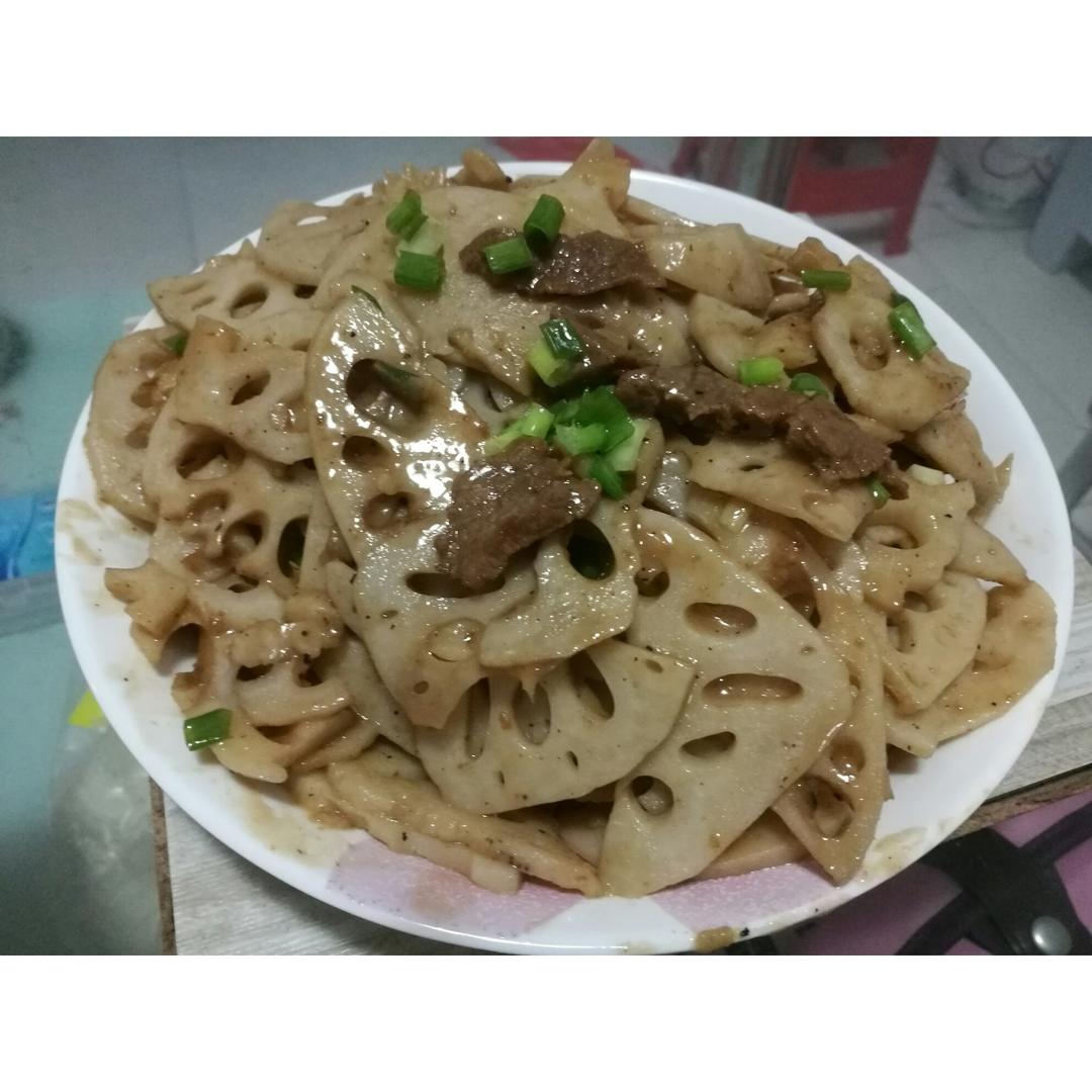 滑炒牛肉藕条 （家庭最快速、最简单入味的牛肉处理方法）