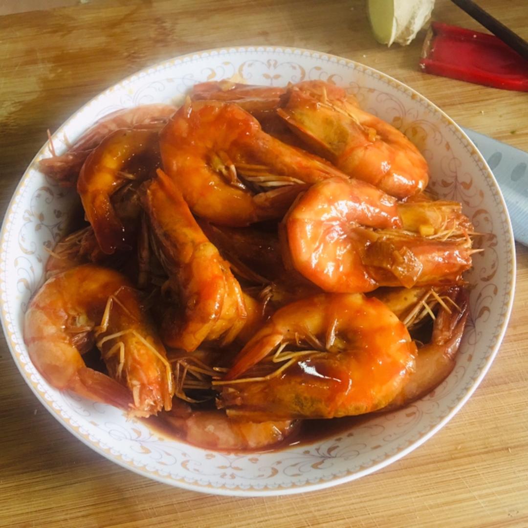 葱烧啤酒虾