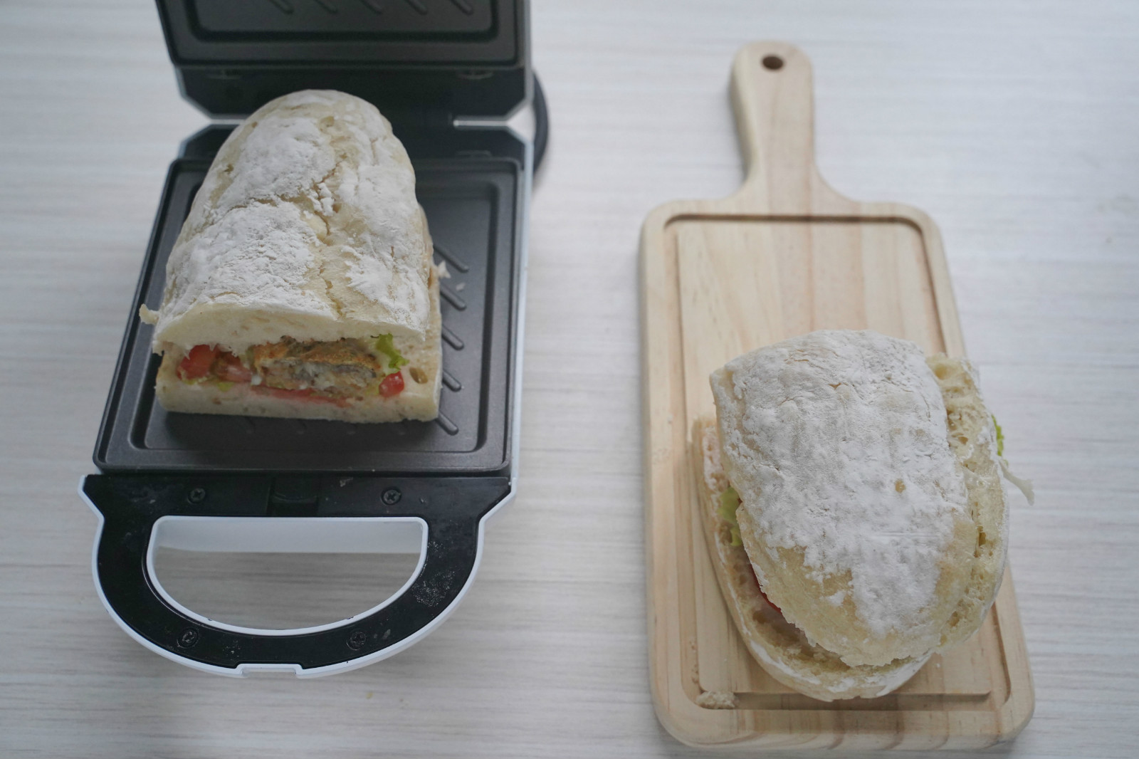 帕尼尼-意式热三明治：鳕鱼堡的做法 步骤8