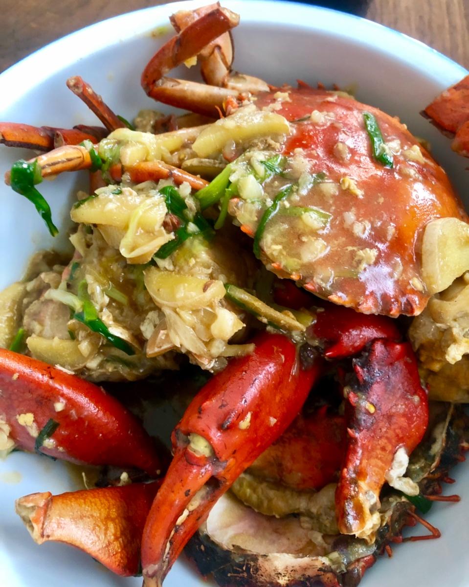 包蔚然做的姜葱炒肉蟹