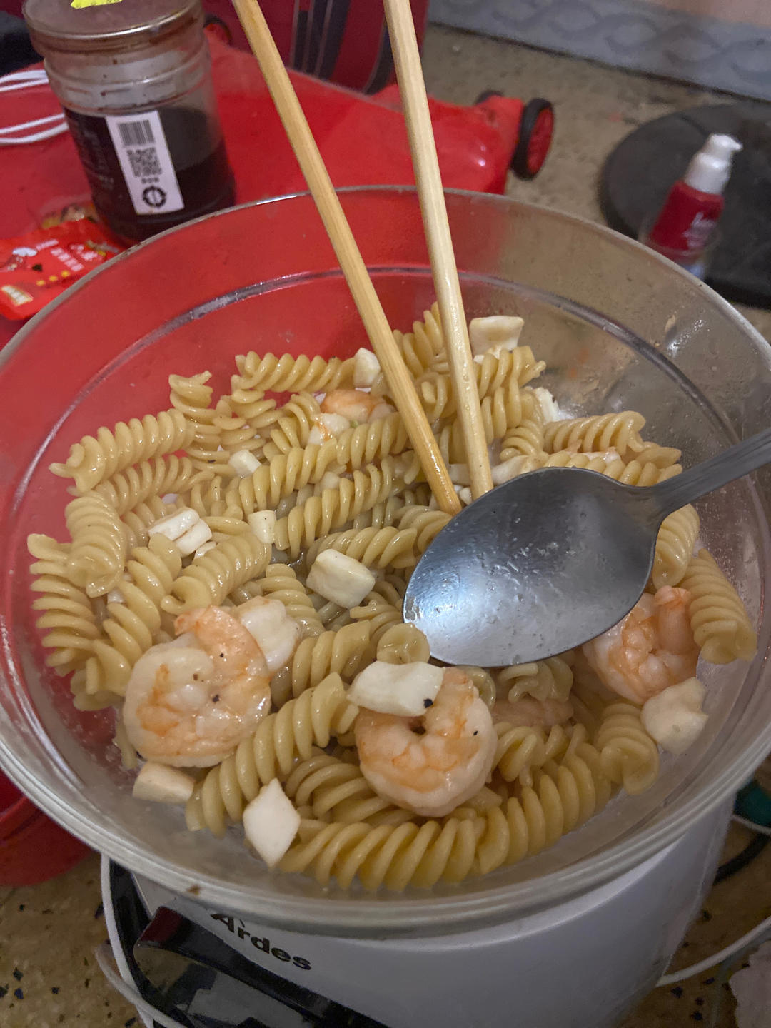 蒜味鲜虾意大利面