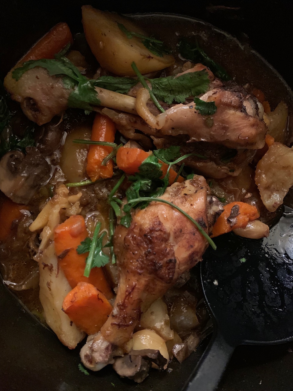 铸铁锅炖鸡腿的做法