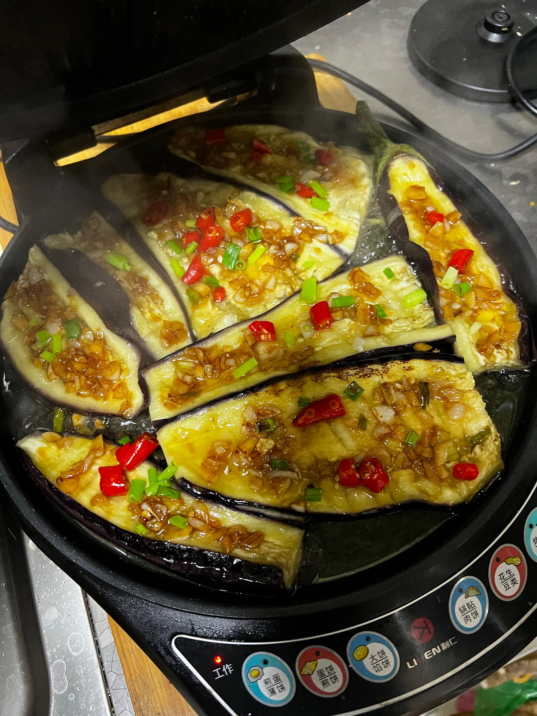 电饼铛烤茄子