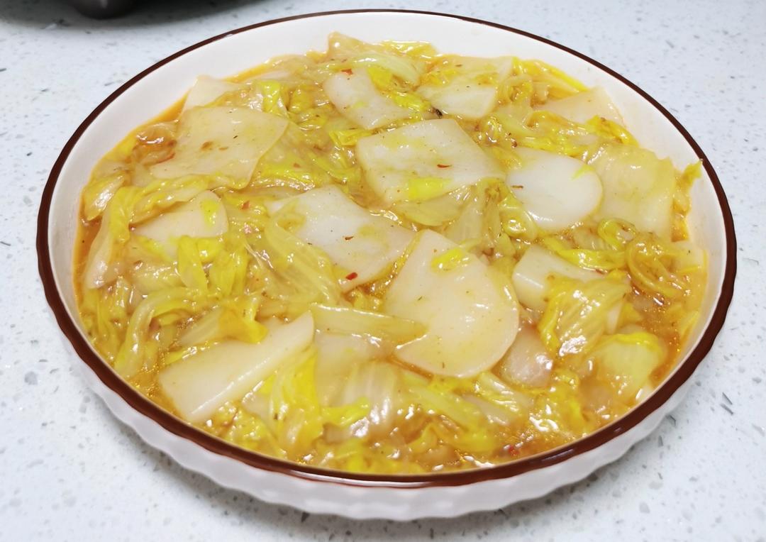 肉丝白菜炒年糕