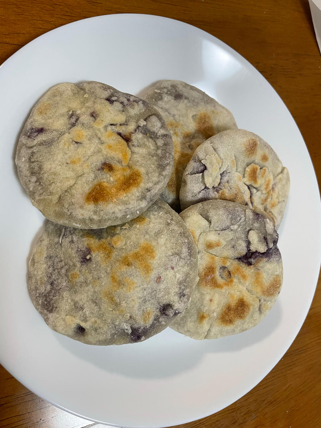 水烫面紫薯饼