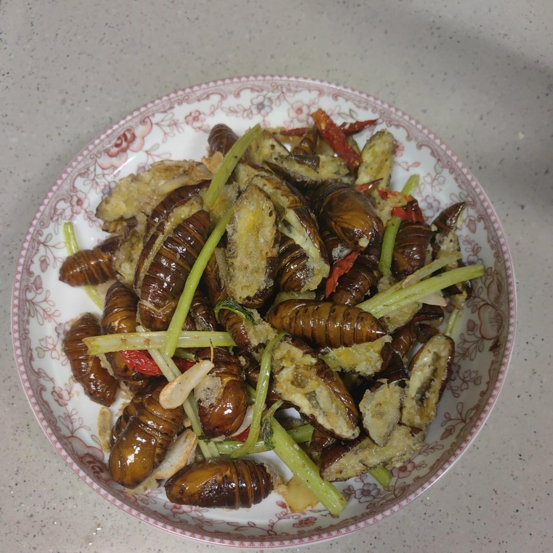 超好吃的干煸蚕蛹