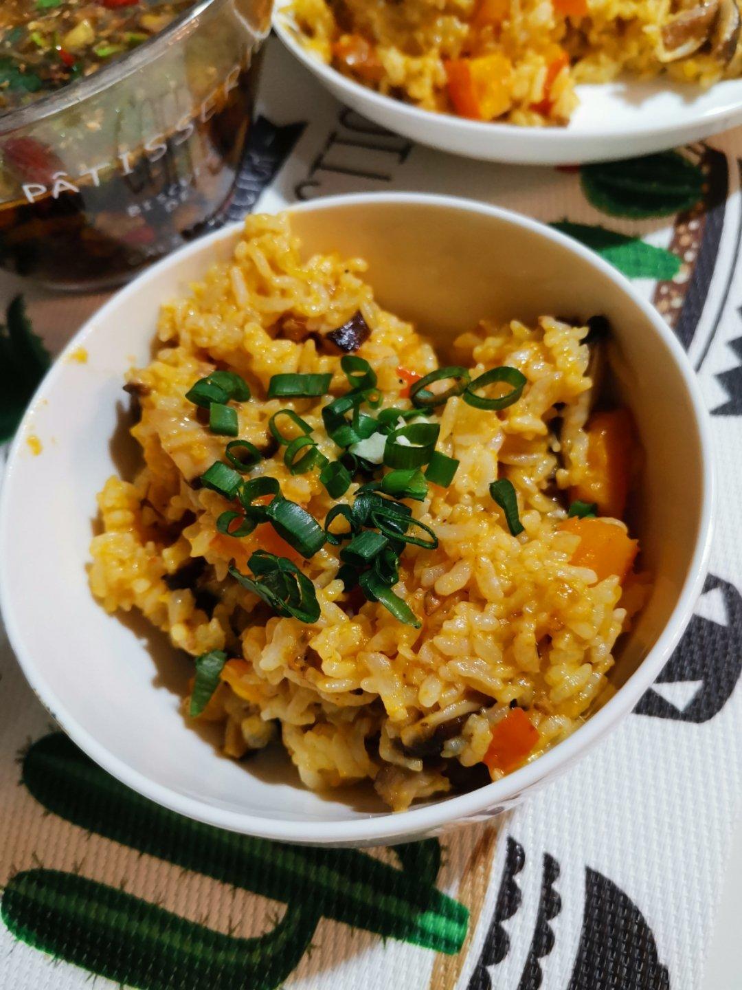 美味到不行的南瓜饭