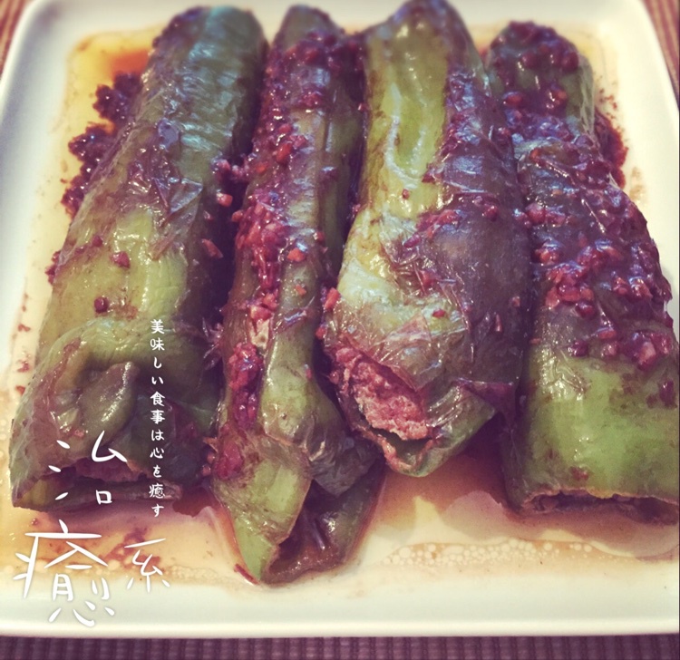 肉馅辣椒-新手下厨 stuffed Chili pepper