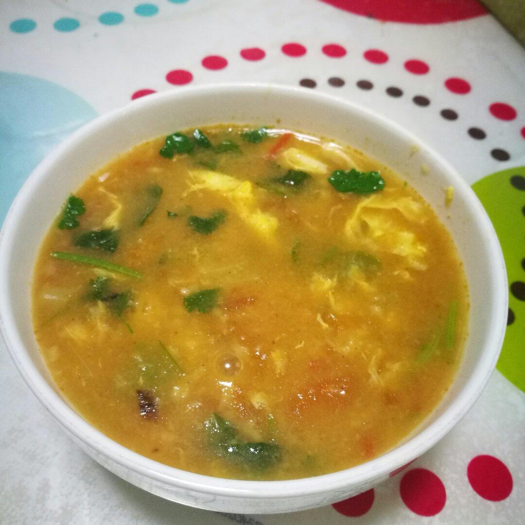 comey做的小白菜西红柿蛋花疙瘩汤