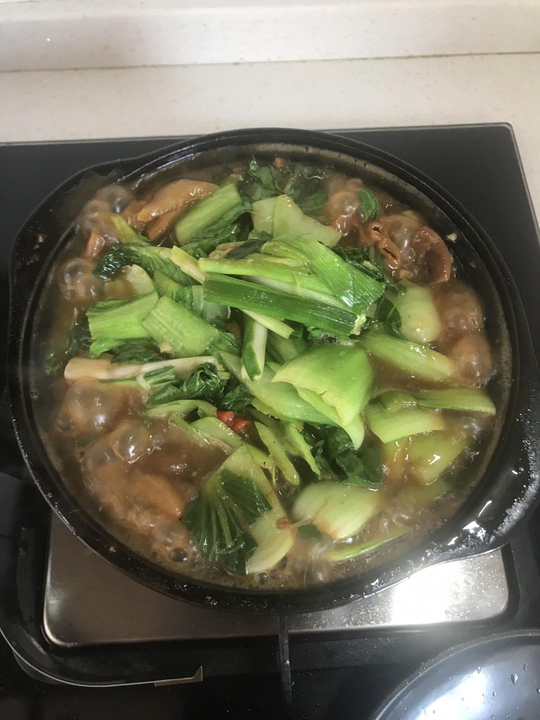 青菜烧肥肠