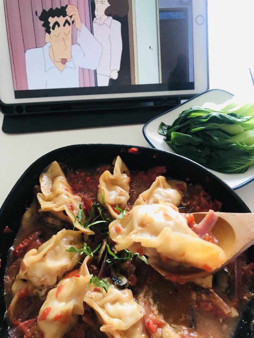 番茄肉酱焗饺子【健康一锅端】不用烤箱