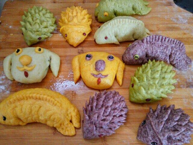 南瓜紫薯花样馒头