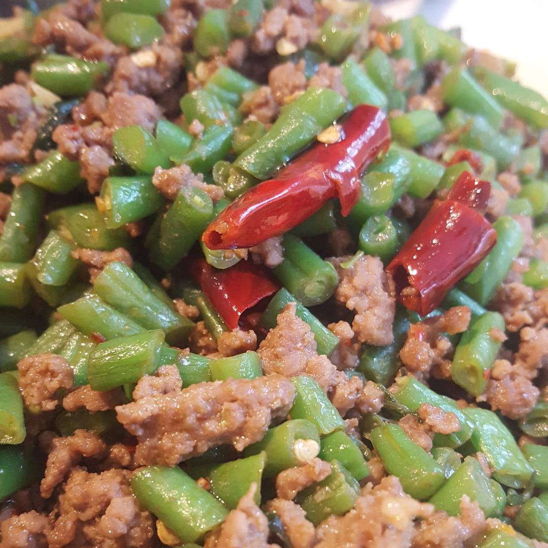 肉沫豆角下饭菜