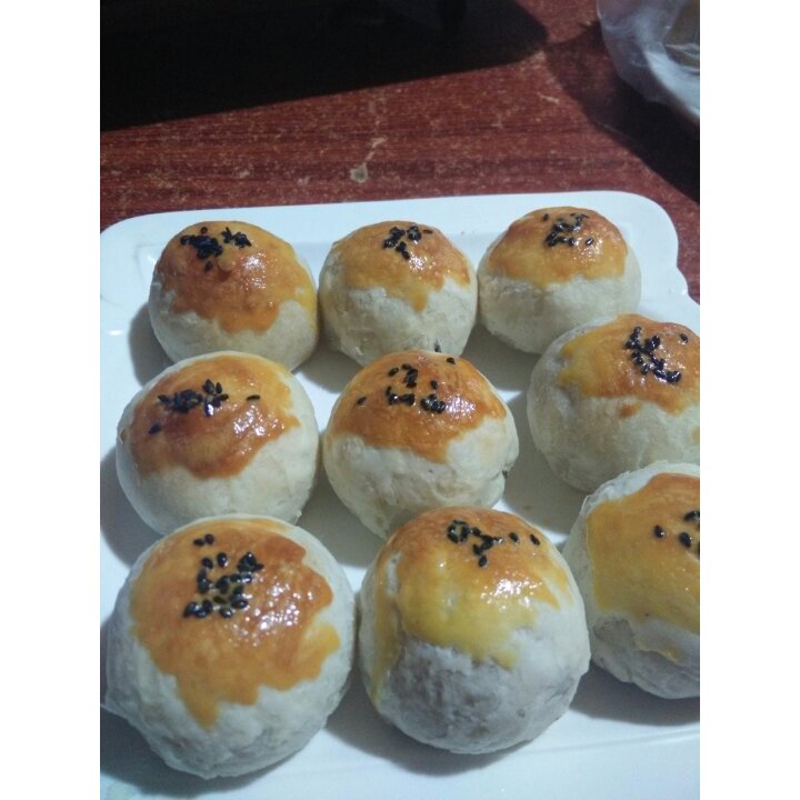蛋黄酥~紫薯、抹茶、原味~花好月圆，中秋快乐~内附一次做六色蛋黄酥方法~
