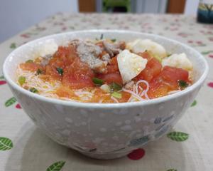 好吃又营养的番茄汤米粉的做法 步骤5