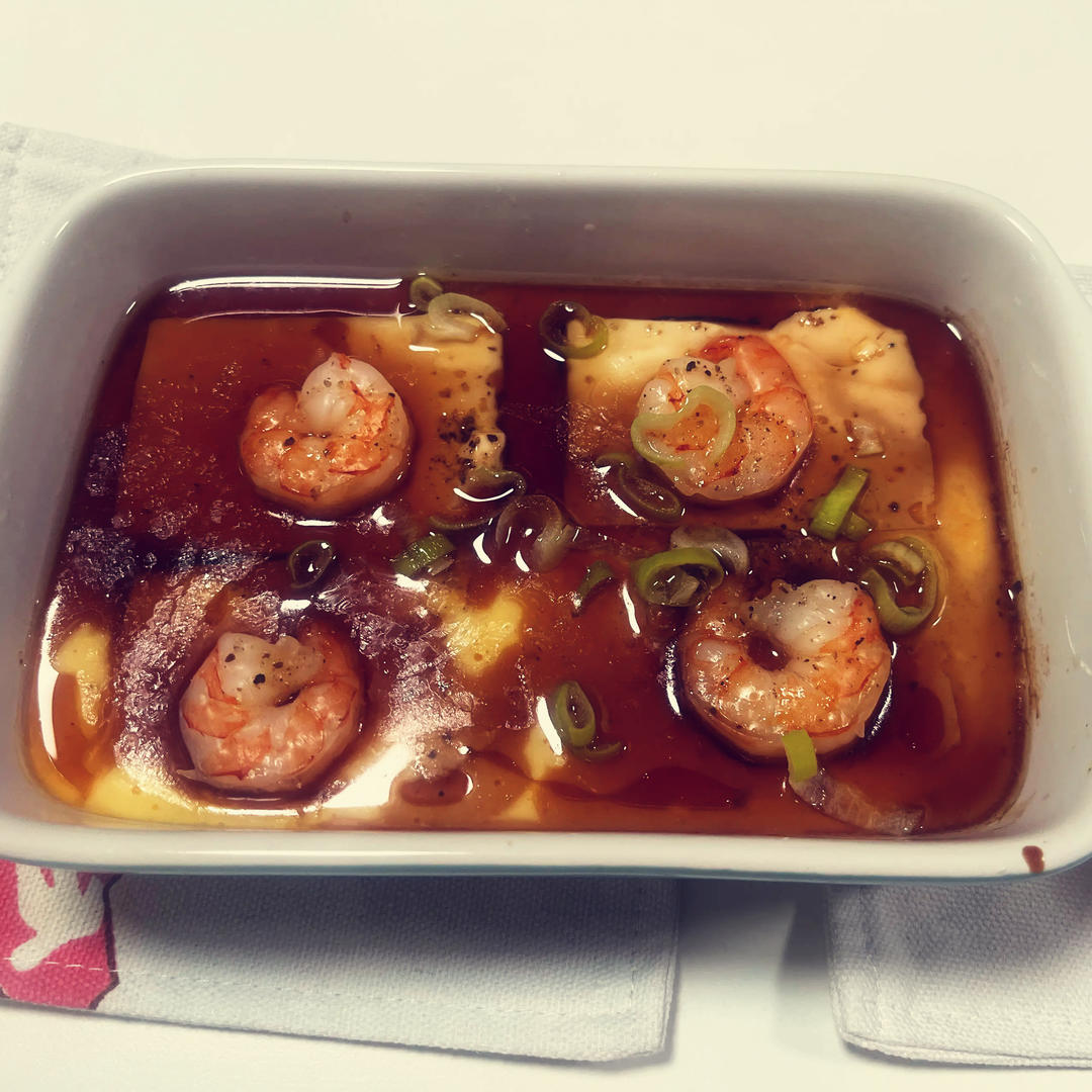 虾仁豆腐蒸水蛋