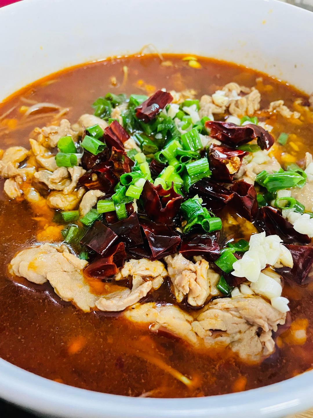 跟四川朋友学的水煮肉片 这也太香了！！