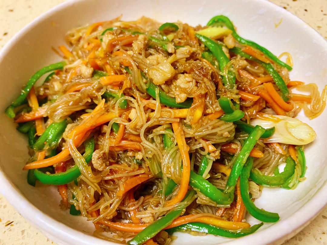 日式蚝油青椒炒粉丝
