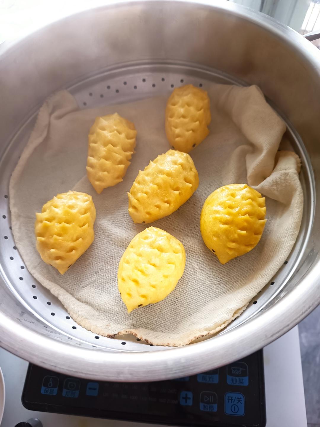 南瓜刺猬造型馒头