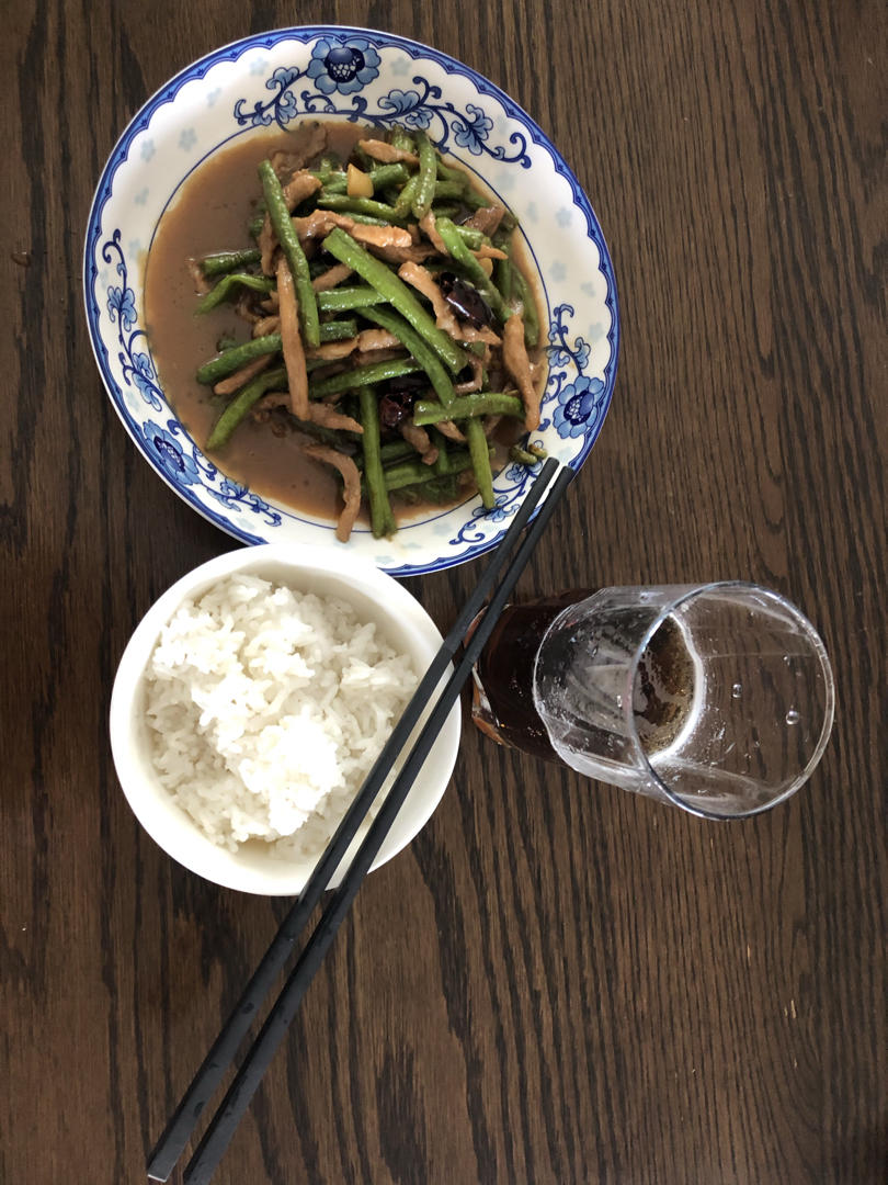 【土豆烧豆角+双椒炒豆角】