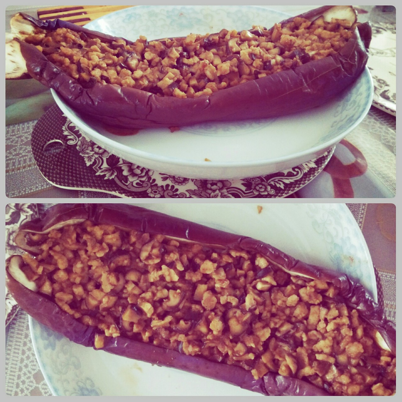 下饭狂魔，无油蒜香肉末茄！