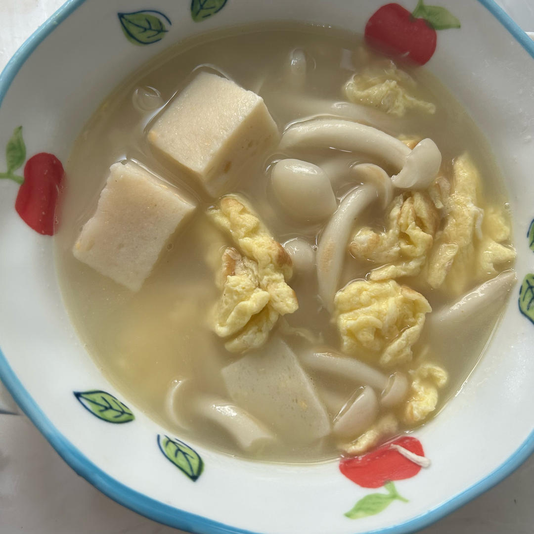 鲜掉眉毛的海鲜菇鸡蛋汤