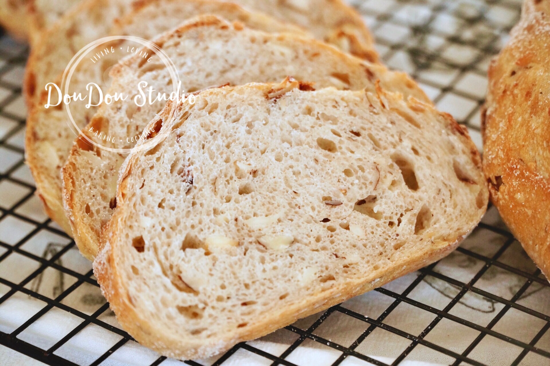 全麦黑麦欧式乡村面包（免揉）的做法