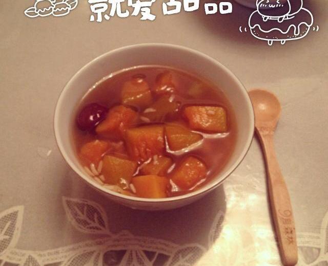 南瓜红枣米酒汤的做法