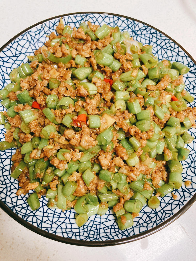 肉沫豆角下饭菜