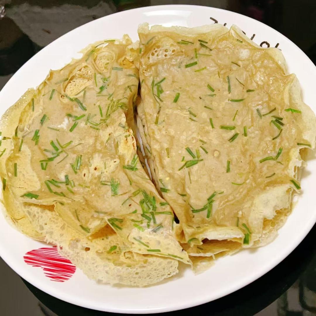 荞麦面野葱鸡蛋(纸皮煎饼)