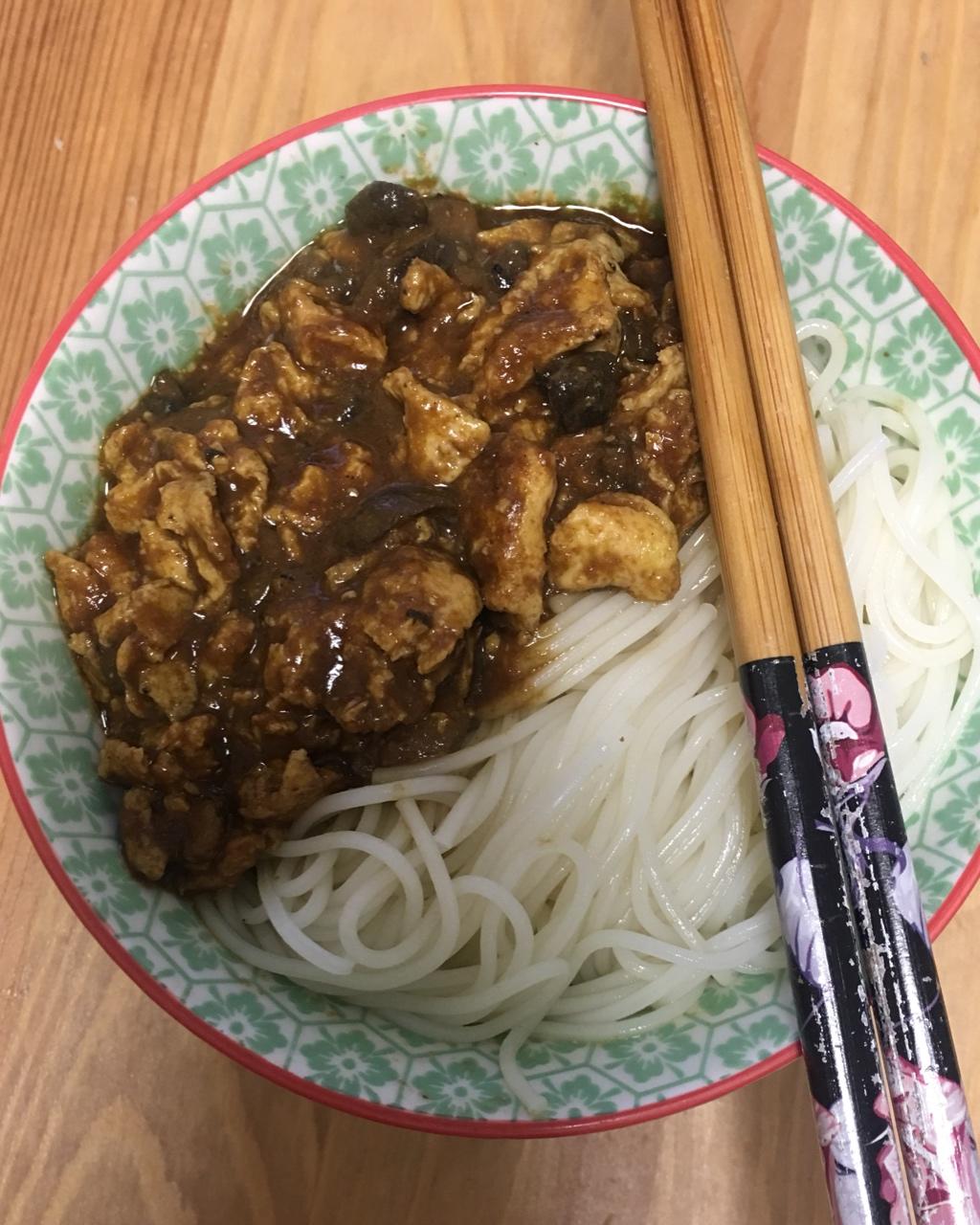 青椒鸡蛋打卤面