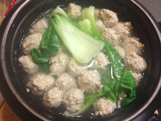小白菜肉丸汤