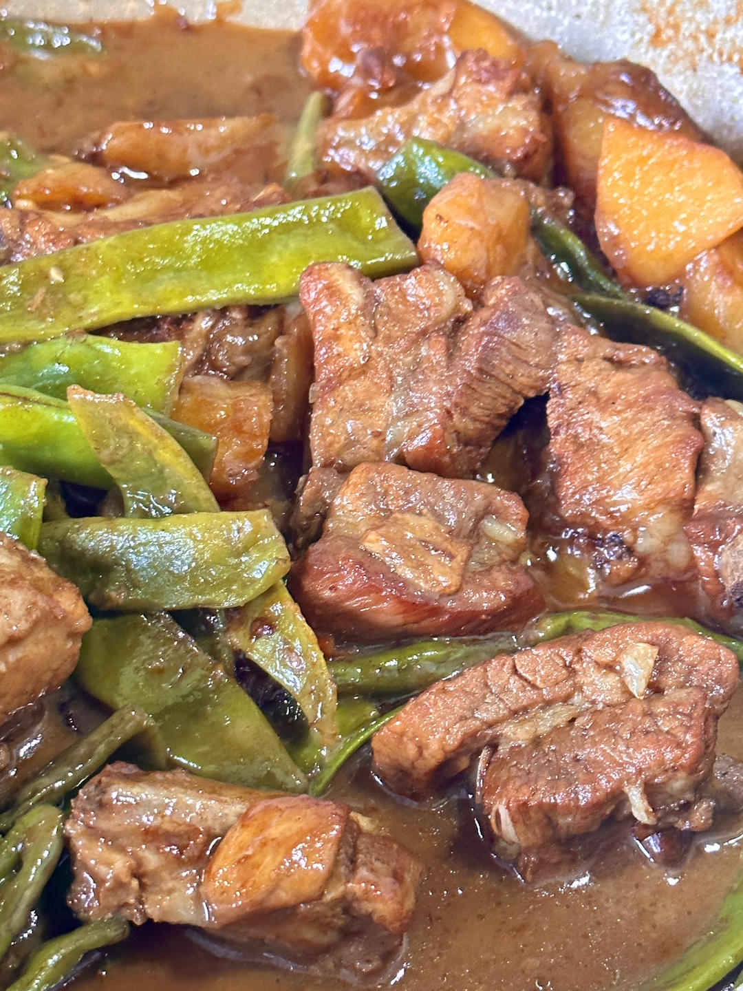 硬菜代表--排骨炖豆角土豆（豆角焖面胚子）