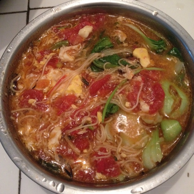 最家常的普通汤面——西红柿鸡蛋龙须面