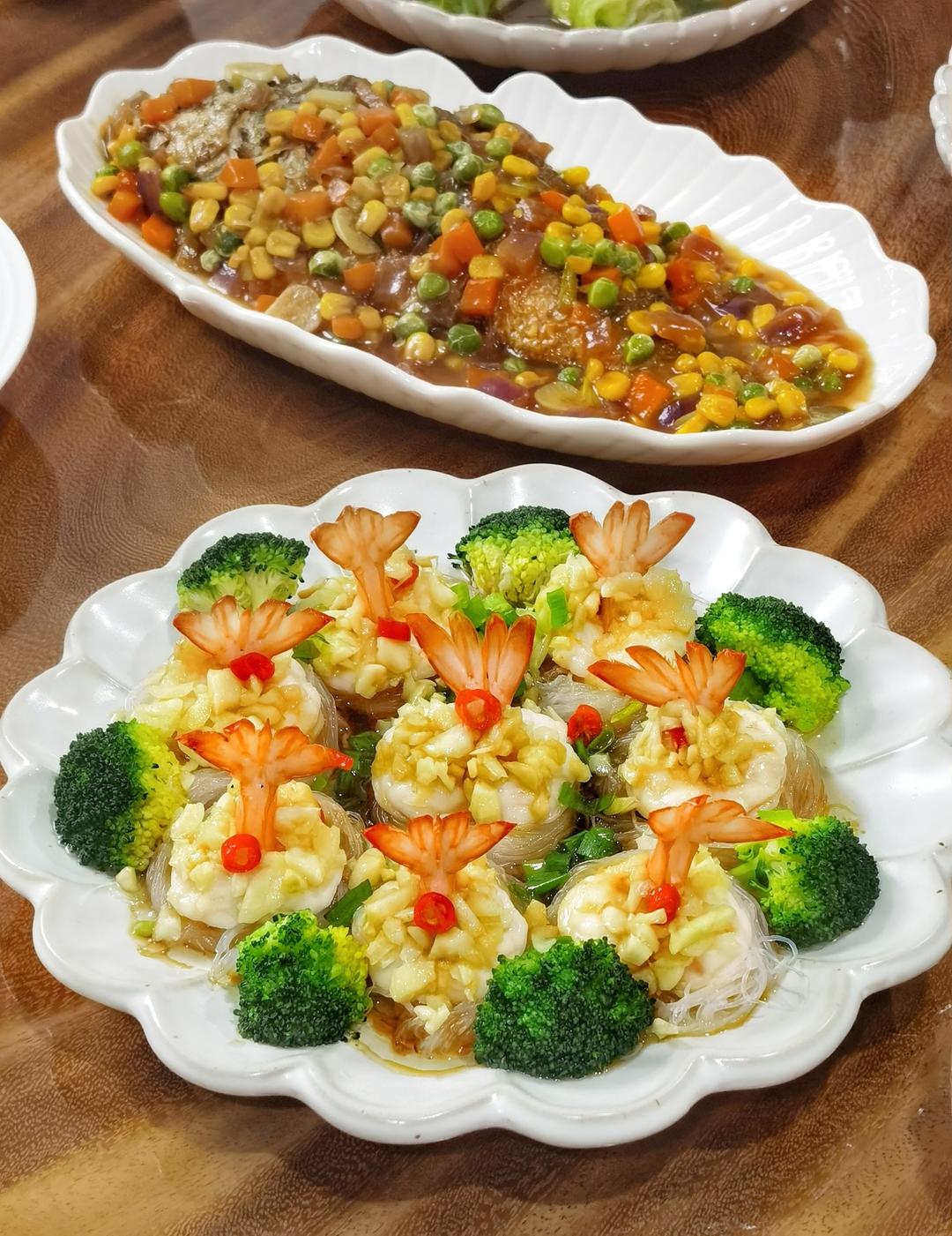 花开富贵 蒜蓉粉丝凤尾虾