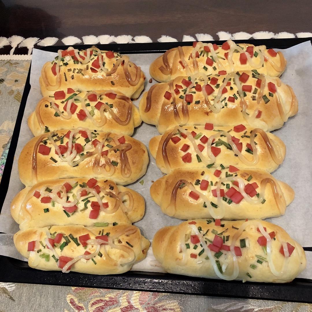 香葱火腿肉松面包
