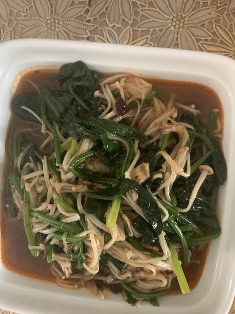 金针菇拌菠菜