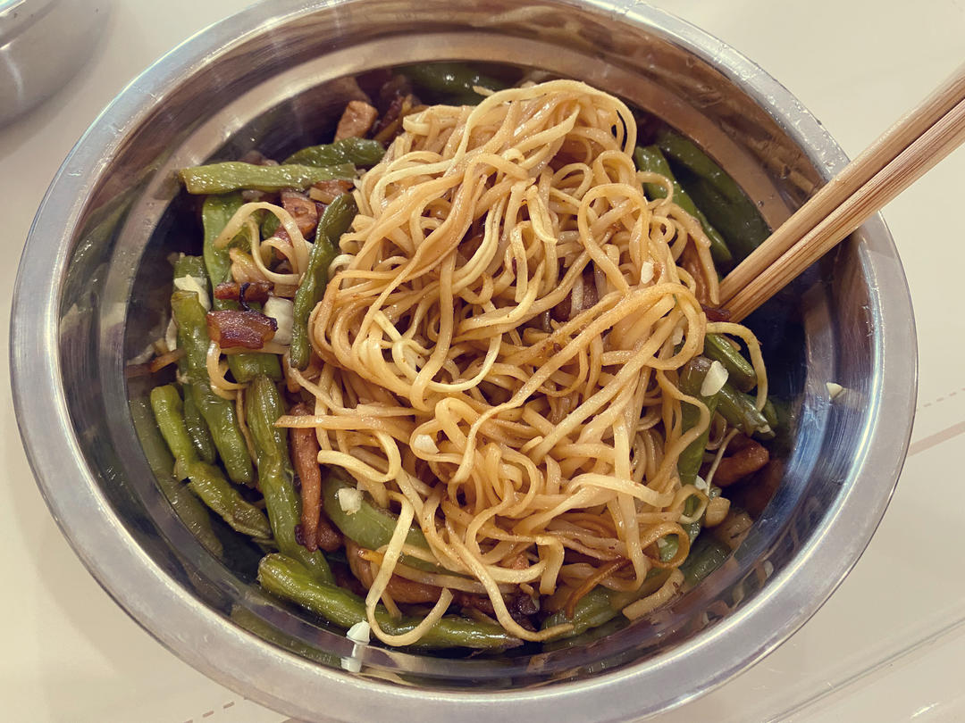 地道老北京扁豆焖面 豆角焖面 太好吃小心吃撑哦