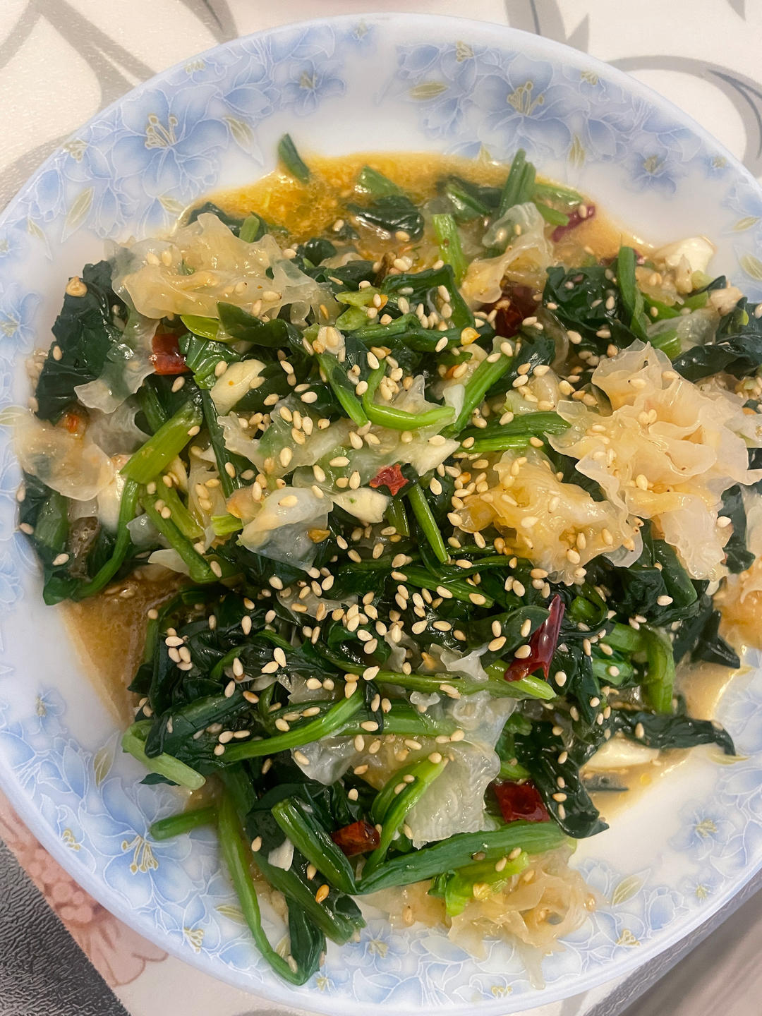 清爽开胃凉菜｜凉拌菠菜木耳