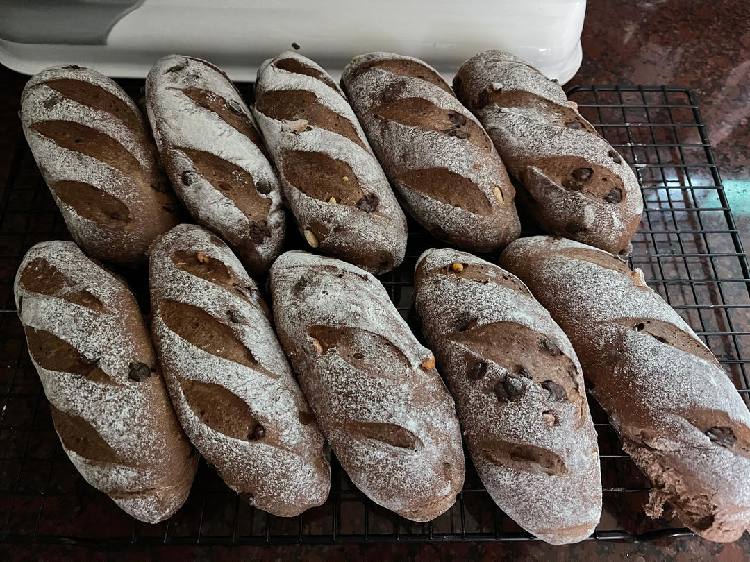 巧克力坚果面包棒