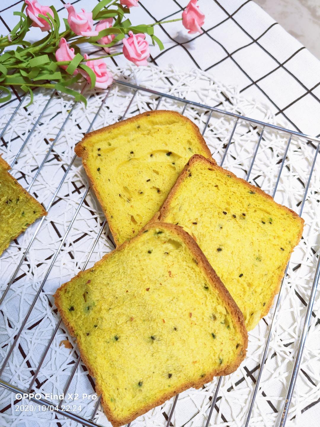 12个月以上辅食–黑芝麻南瓜吐司的做法