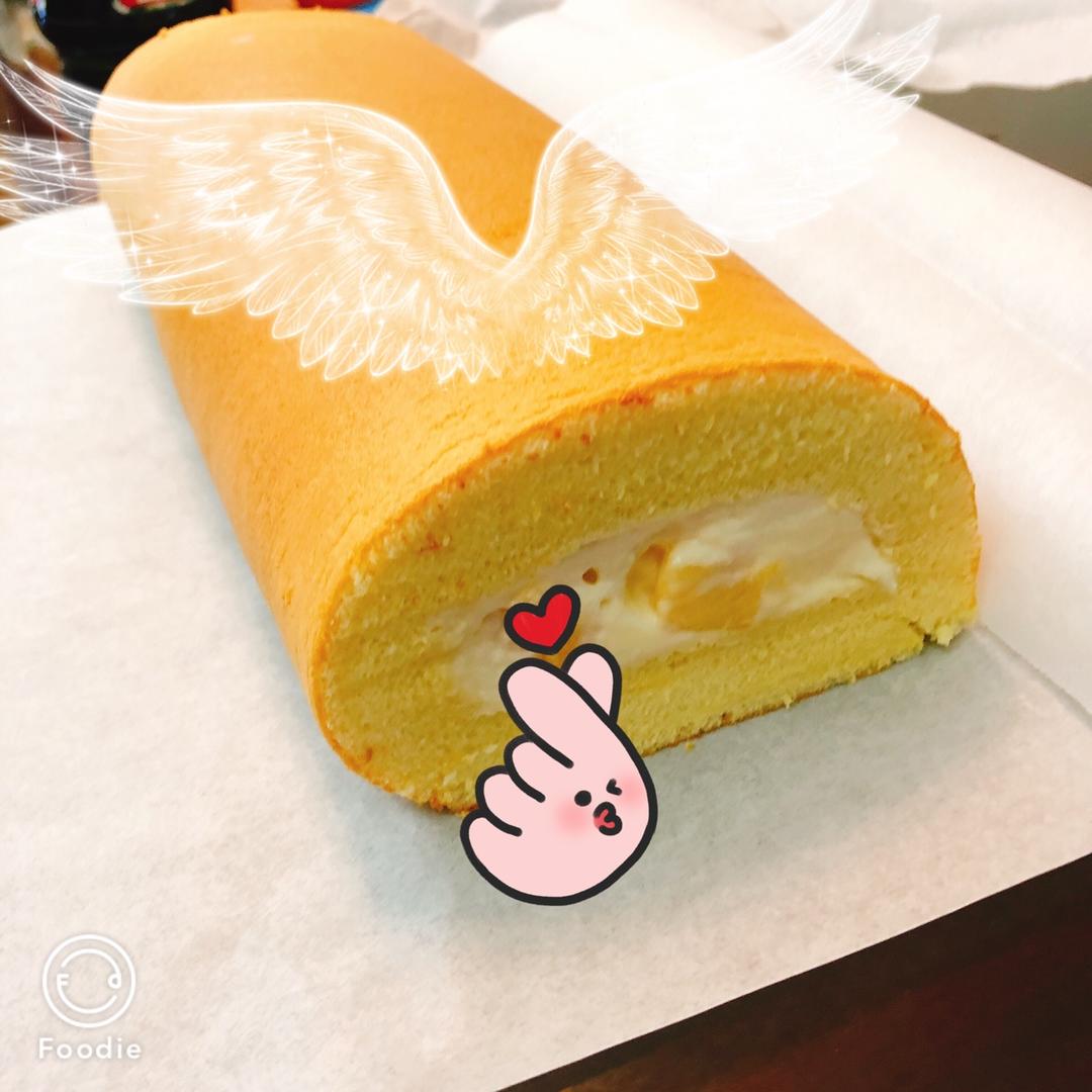 胖乎乎奶油芒果卷/不开裂不掉皮全过程详细图解烘焙视频/蛋糕篇6：「厚卷」
