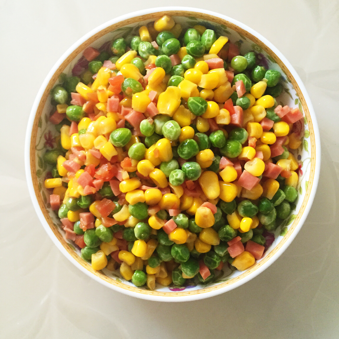 青豆玉米火腿粒粒炒