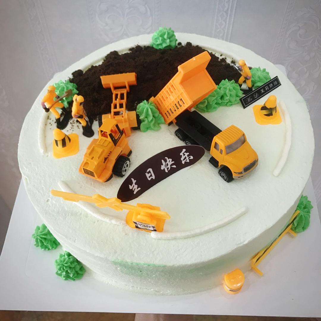 立体蛋糕之挖掘机推土机