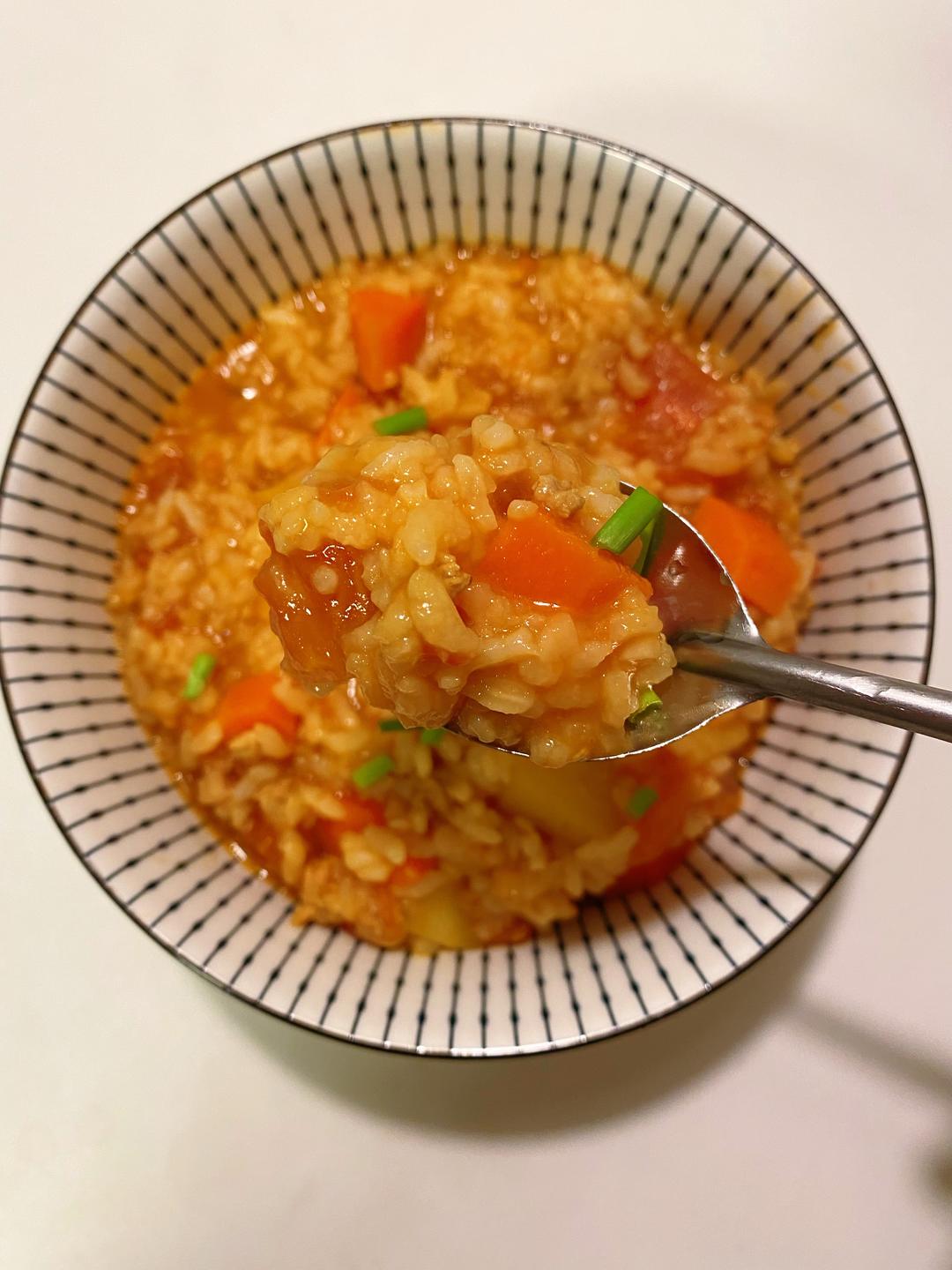 肉沫番茄烩饭（加土豆胡萝卜）