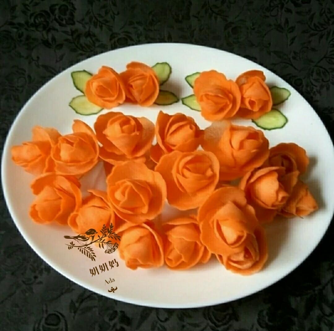 胡萝卜玫瑰花创意小盘饰の二